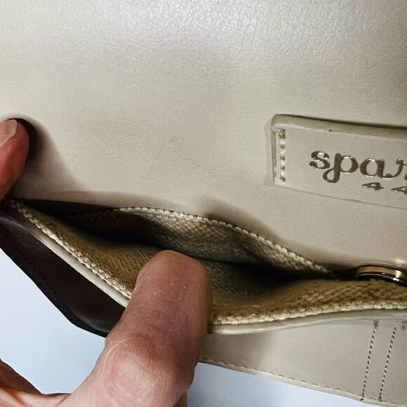 Spartina 449 Nude Cream Leather Shoulder Bag Purse - Picture 9 of 16